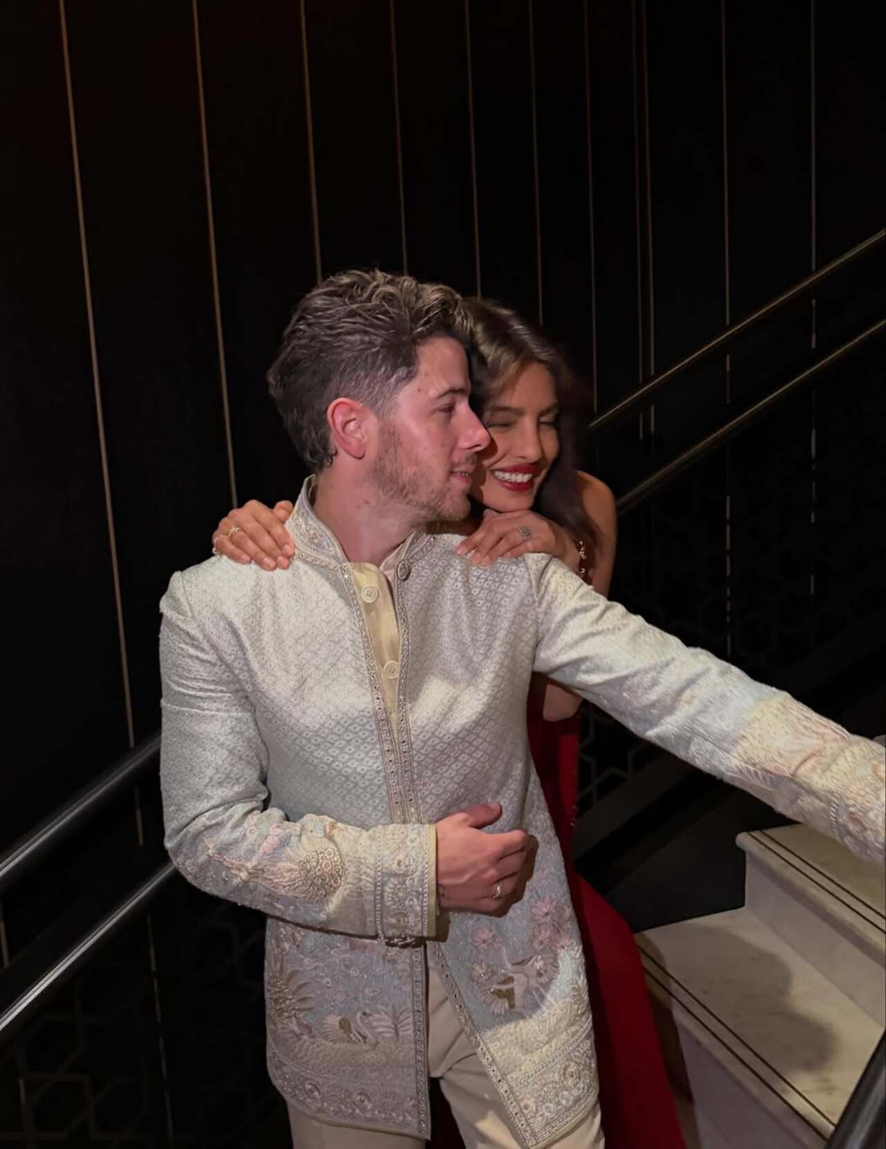 Nick Jonas nails the sherwani like a desi munda, did you spot Priyanka gushing behind his shoulder?